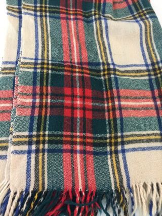 Vintage Jordan Marsh Co.  Wool Tartan Plaid Lap Carriage Throw Blanket 38”x48”