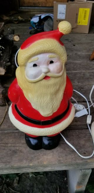 Vintage mr and Mrs.  Santa Claus Blow Molds 15 inch Union Products 2