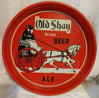 Vintage Old Shay Deluxe Beer Tray Metal 13.  5 Inches