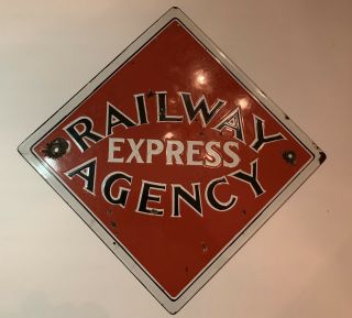 Antique Railway Express Agency Porcelain Sign