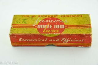 Vintage Scarce Shur Strike Uncle Tom Antique Fishing Lure Box Et16