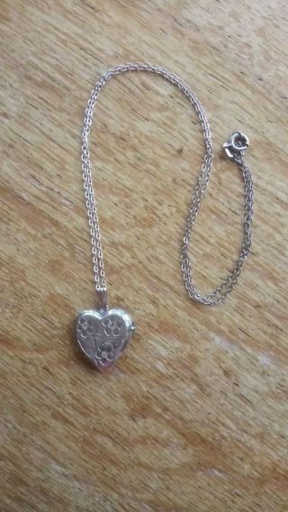 Vintage Georg Jensen Sterling Silver Heart Shaped Photo Locket Pendant & Chain