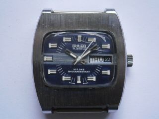 Vintage Gents Wristwatch Buler Mechanical Watch Need Service Bfg 582