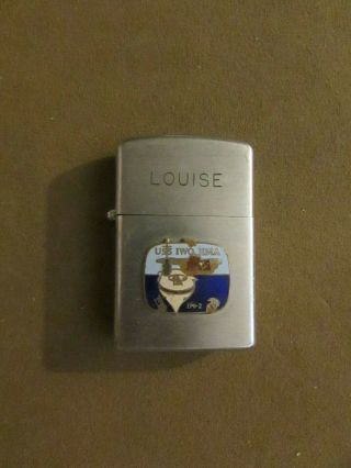 Lighter,  Commercial Products Co. ,  U.  S.  S.  Iwo Jima,  Lpii - 2,  Engraved " Louise "