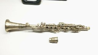 Antique Rare Metal Eb Clarinet By American Standard (h.  N.  White / King) & Case