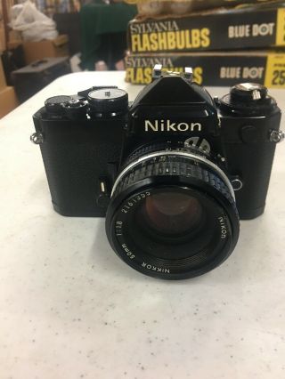 Vintage Nikon 35mm Camera With Nikkor 50mm 1:1.  8 Lens