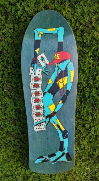 Vintage Powell Peralta Ray Barbee Skateboard Deck Teal Stain RARE Tony Hawk 2