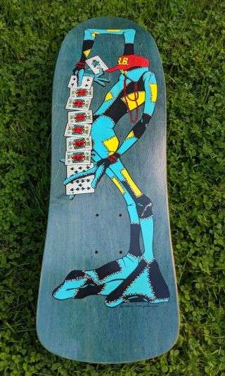 Vintage Powell Peralta Ray Barbee Skateboard Deck Teal Stain RARE Tony Hawk 3