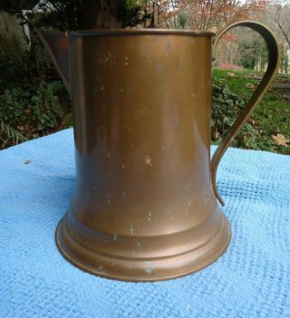 Vintage Revere Copper And Brass Metal Revere Ware Pitcher 7 - 1/2 " Tall Rome Ny