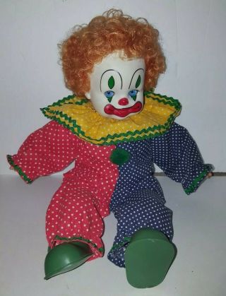 Vintage 1981 Gatabox Perfekta Clown In Red And Blue Outfit Orange Hair Shoes