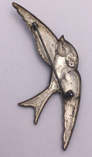 Vintage Sterling Silver Truart Enamel Blue Bird Pin Brooch 9.  1gr 2