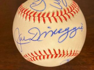 Joe Dimaggio Mickey Mantle Whitey Ford Yogi Berra Baseball Signed