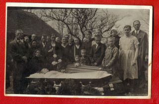 Antique Post Mortem Woman In Casket Funeral Vintage Photo Postcard 141