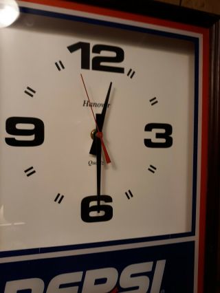 Vintage Hanover Pepsi Wall Clock Quartz Hanover Clocks Inc 3