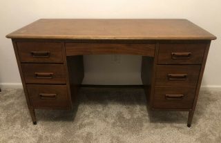 Vintage Mid Century Lane Acclaim Walnut Dovetail 900 - 45 Kneehole Desk