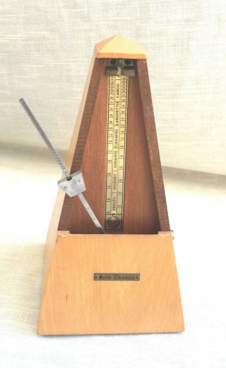 Vintage Seth Thomas Metronome De Maelzel - Maple Wood