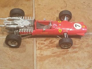 Vintage Schuco 1073 Ferrari Formel 2 Wind Up Race Car,  Red No 7 From Germany,