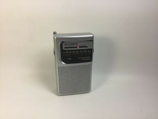 Vintage Sony Fm/am 2 Band Pocket Radio Portable Icf - S10mk2 Silver