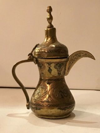24 Cm Antique Dallah Cairoware Damascus Islamic Art Coffee Pot Bedouin 706 Gr