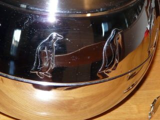 Vintage Chrome West Bend PENGUIN Hot and Cold Server - Ice Bucket 2