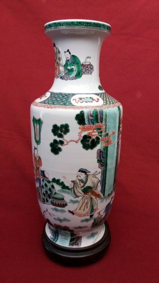 19th Centruy Large Chinese Porcelain Famille Verte Vase 17 3/8 "