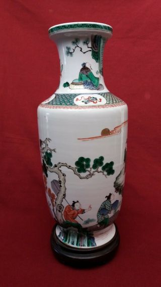 19th Centruy Large CHINESE Porcelain Famille Verte VASE 17 3/8 