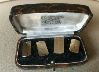 Vintage Solid Silver And Gold Cufflinks In The Box