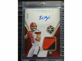 2018 Limited Baker Mayfield Rookie Patch Auto Autograph Rc 40/50 Browns Ab