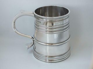 Quality Antique Solid Sterling Silver Pint Beer Mug/tankard 1918/ H 11.  2 Cm/42g