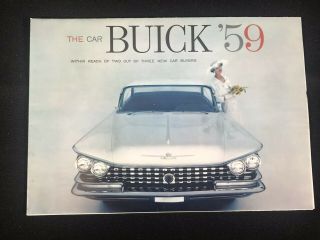 Vtg 1959 Buick Car Dealer Advertising Sales Brochure Fold Out Poster