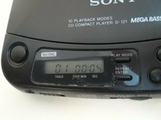 1993 Vintage SONY DISCMAN D - 121 Portable CD Player MEGA BASS 3