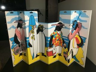 Vintage 1987 Penguins Auto Shade Windshield Insert Cardboard