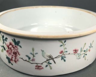 Antique Chinese Famille Rose Large Bowl with Flowers And Calligraphy circa 1901 3
