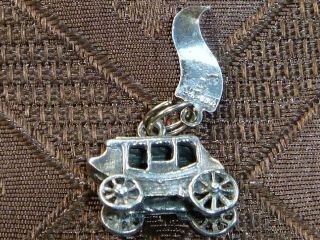 WESTERN STAGECOACH Vintage Sterling Silver UNIVERSAL STUDIOS Charm Pendant 2