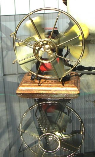 Antique Electric Fan Knapp Little Hustler With Brass Fan And Cage Kit Very Rare