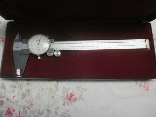 Vintage Mitutoyo Dial Caliper W/ Box And Instructions (code No.  505 - 623)