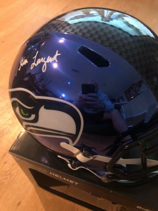 Steve Largent Signed Seahawks Full Size Chrome Helmet Beckett