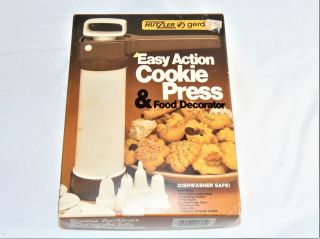 Vintage Cookie Press By Hutzler Gerda Easy Action Food Decorator Spritz Holiday
