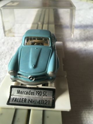 Faller Ho Slot Car,  1958 Mercedes Benz 190 Sl 4821,  Baby Blue Colour Boxed,  Vtg.