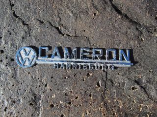 Vintage Cameron Volkswagen Harrisburg Pa Vw Dealer Metal Emblem Badge
