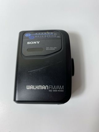 Vintage Sony Walkman Portable Cassette Player Wm - Fx101 Radio Belt Clip