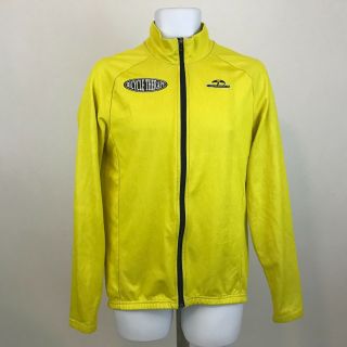 Vintage Cycling Jacket Mens Size L Full Zip Front Giessegi Long Sleeve Yellow