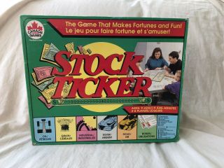 Stock Ticker Board Game 100 Complete Vintage Canada Games 1992