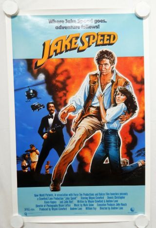 Vintage 1986 Jake Speed Video Release Movie Poster