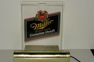 Vintage 1986 Miller Draft Acrylic Beer High Life,  Light Up Sign