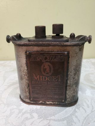 Antique Hercules Midget Blasting Machine Dynamite Coal Mining Plunger Detorator