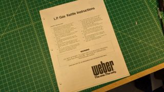 Vintage Weber Gas Kettle Grill Instructions