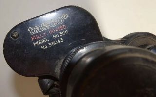 Vintage Black Tasco Binoculars 7 X 50 Field View Model No.  306 No.  35043 3