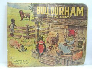 Bull Durham Smoking Tobacco Vintage Cardboard Poster 25 " X20 " - Circa 1930s 1