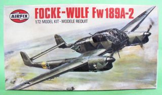 Vintage Airfix 1/72 Focke - Wulf Fw 189a - 2 England 1980